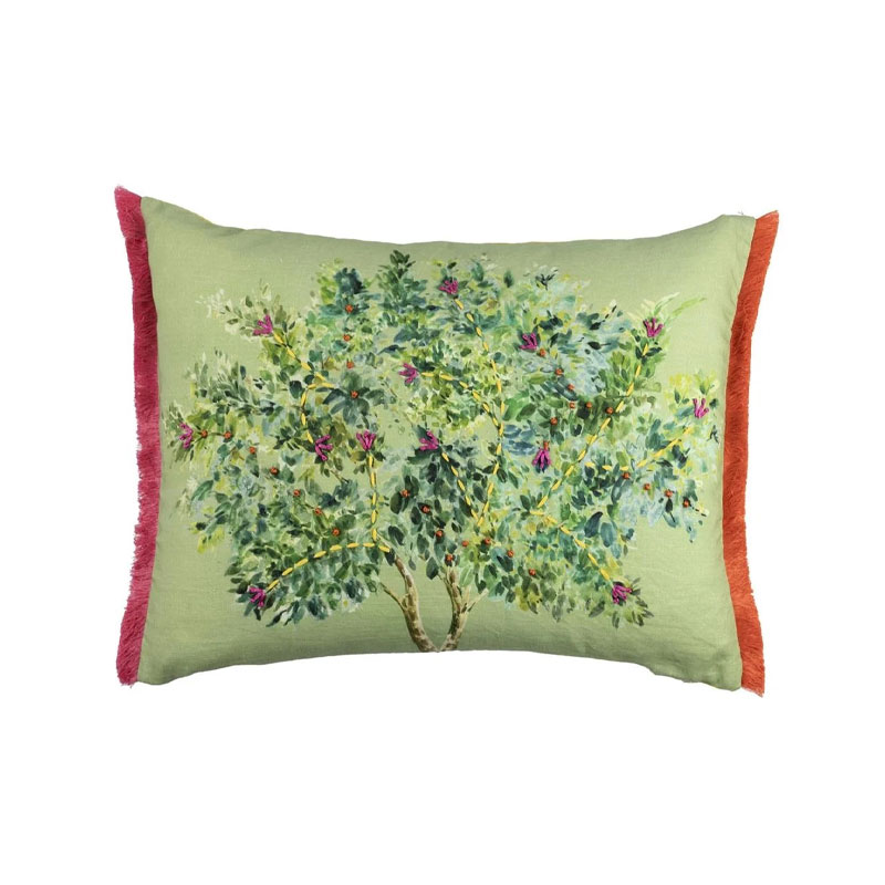 bosquet sausage forest pute I grønn med tremotiv fra designers guild