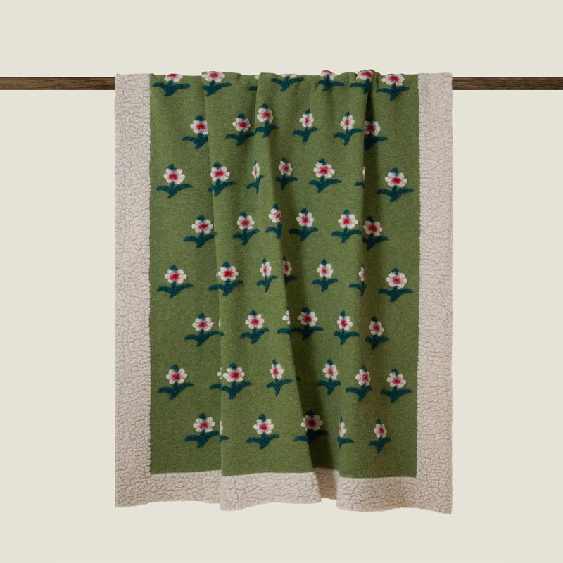 Daisy verde ullpledd fra frati home