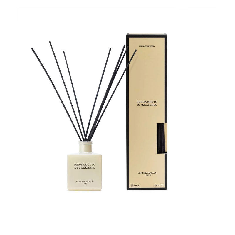 duftpinner 100 ml i kremhvit beholder i duften bergamott