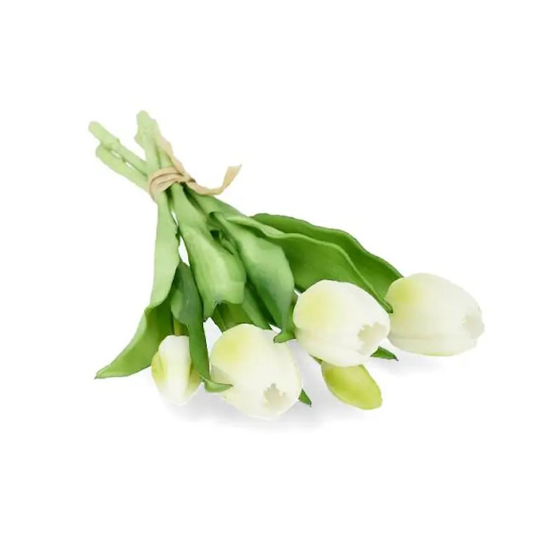 kunstig tulipanbukett i hvitt fra alot