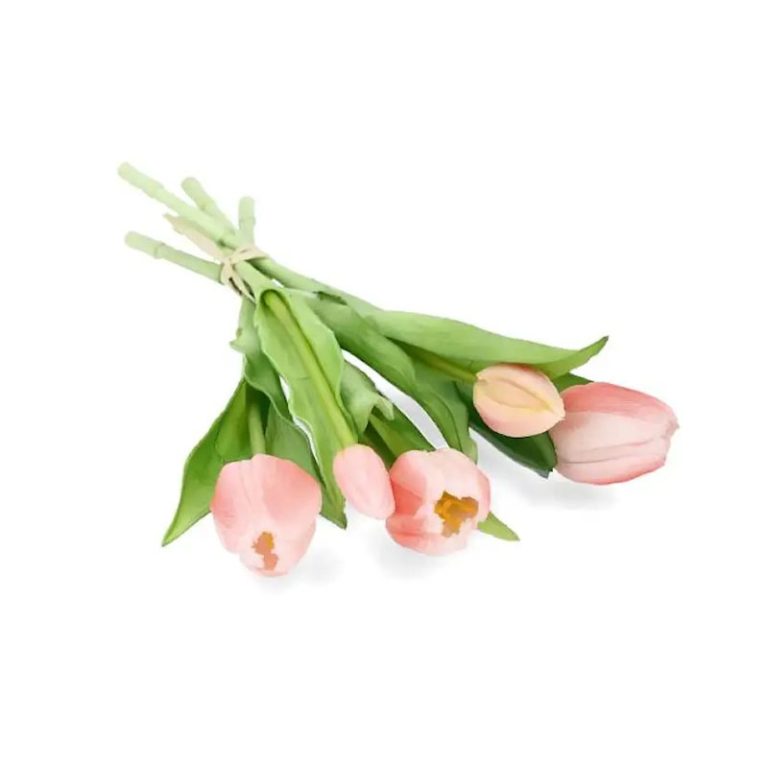 kunstig tulipanbukett i rosa fra alot