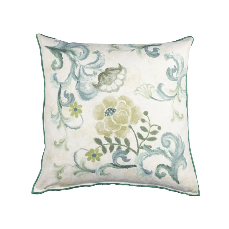 osier damasse eu de nil pute 50x50 cm med blomster fra designers guild