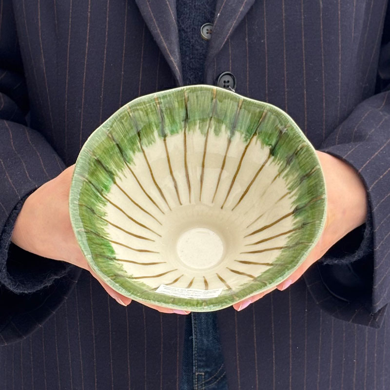 skål chakra art stor i grønn og kremhvit fra edg