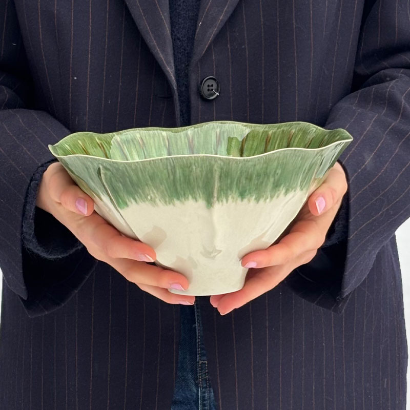 skål chakra art stor i grønn og kremhvit fra edg