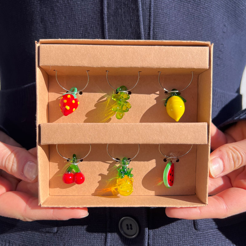 glassmarkør med frukt tema fra alot