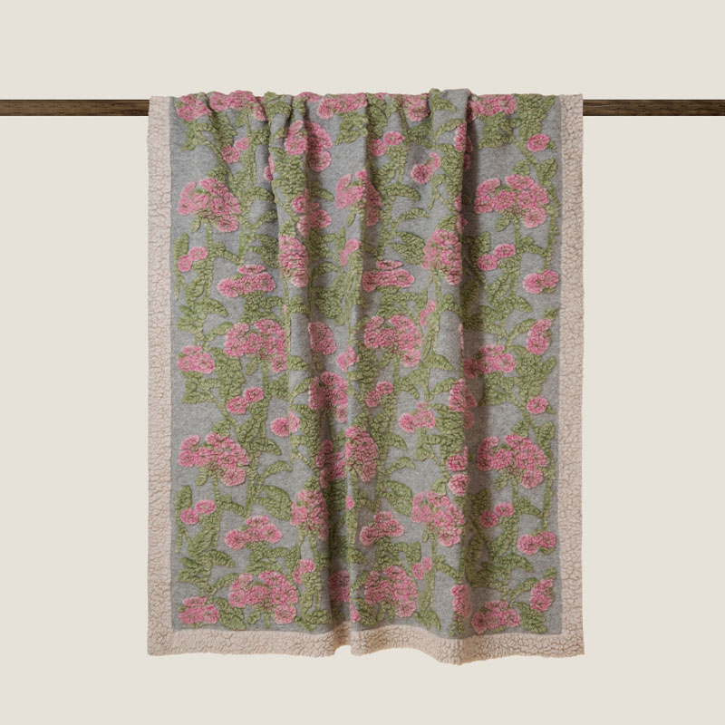 old flower rosa ullpledd fra Frati Home