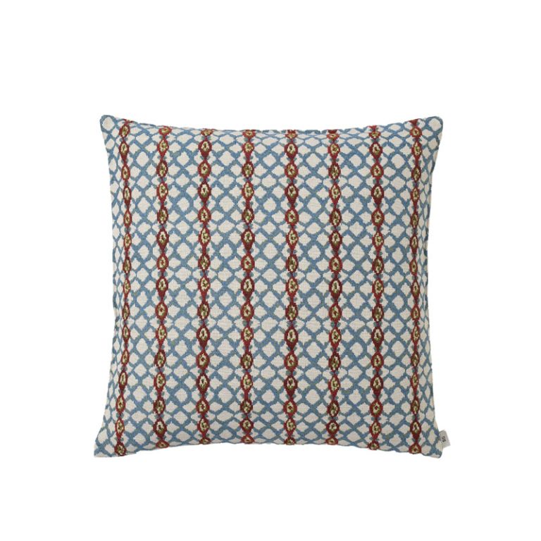 Anniken stripe ruby blue pute I 50 x 50 cm fra kitty Sablu