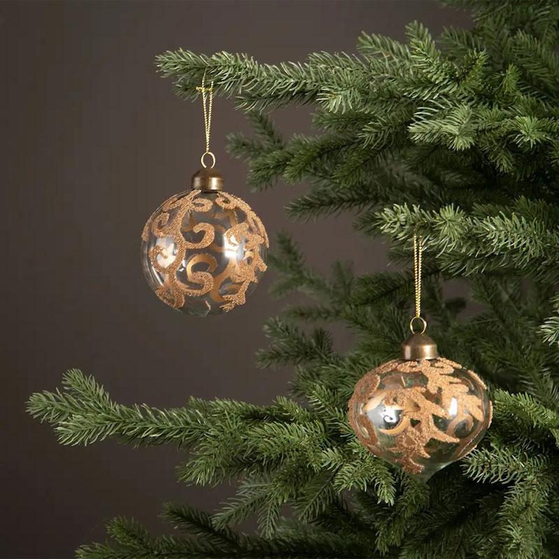 julekule dekor oval fra alot